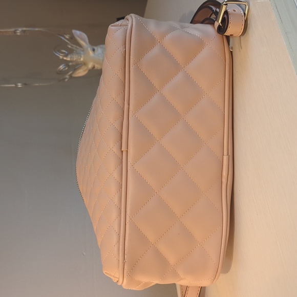 Blush pink quilted Steve Madden backpack 2 outside pockets, 3 inside, like new - Picture 11 of 11